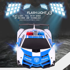 Remote Control Police Car - 4 Channels Deformable Toy-1969996469381500931