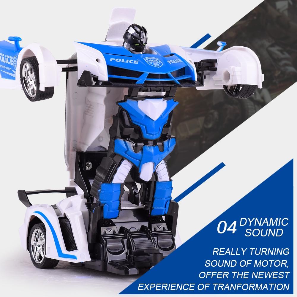 Remote Control Police Car - 4 Channels Deformable Toy-1969996469381500932