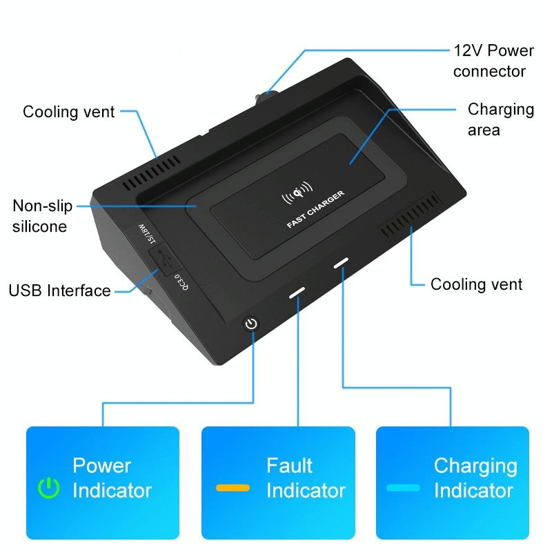 10W Wireless Car Charger For Volkswagen Teramont 2018-2020 - Qi Standard-1915197799218155521