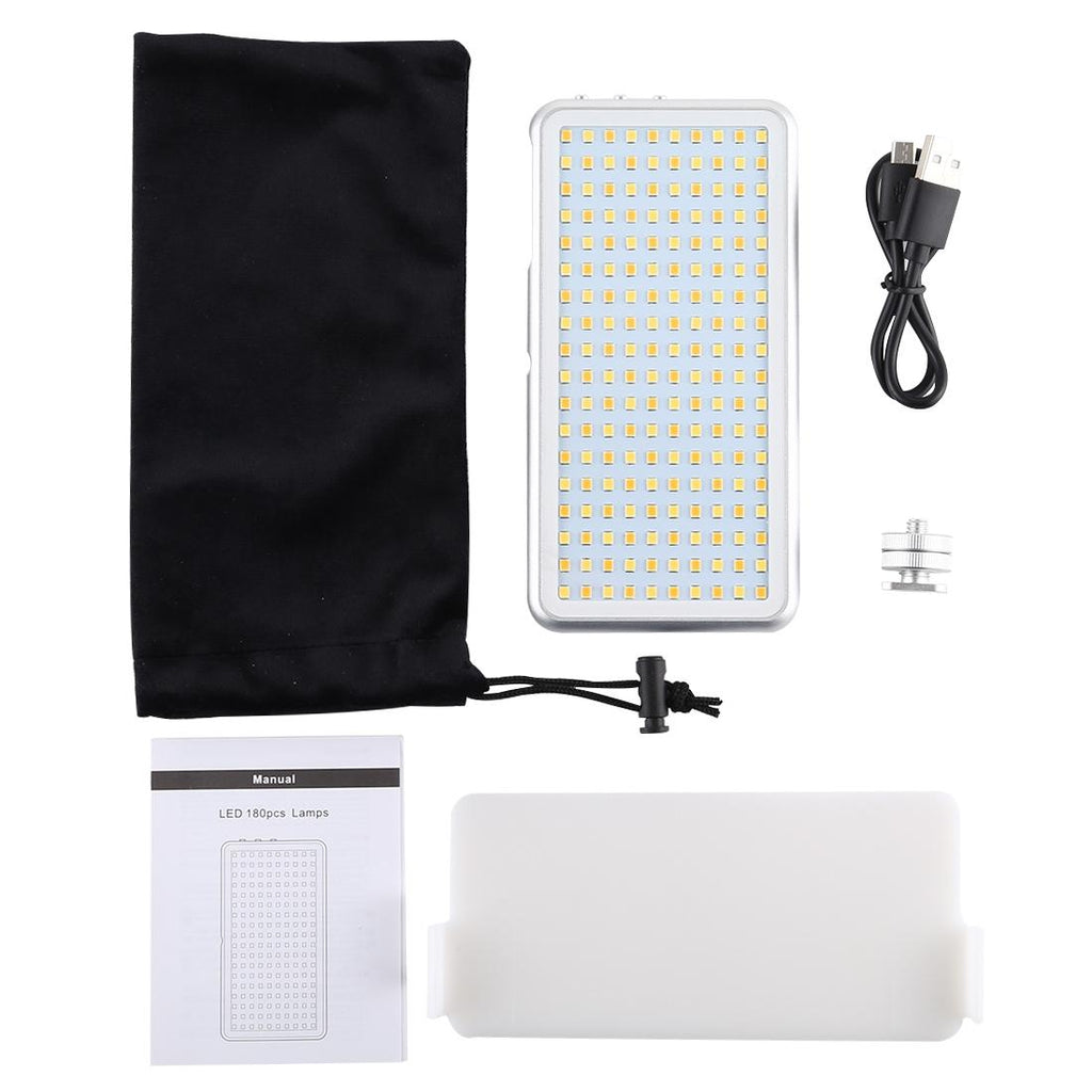 Pocket Led Studio Light For Vlogging & Photography - 180 Leds Oled Display Cold Shoe Mount - Canon / Nikon Dslr-1915197543566938120