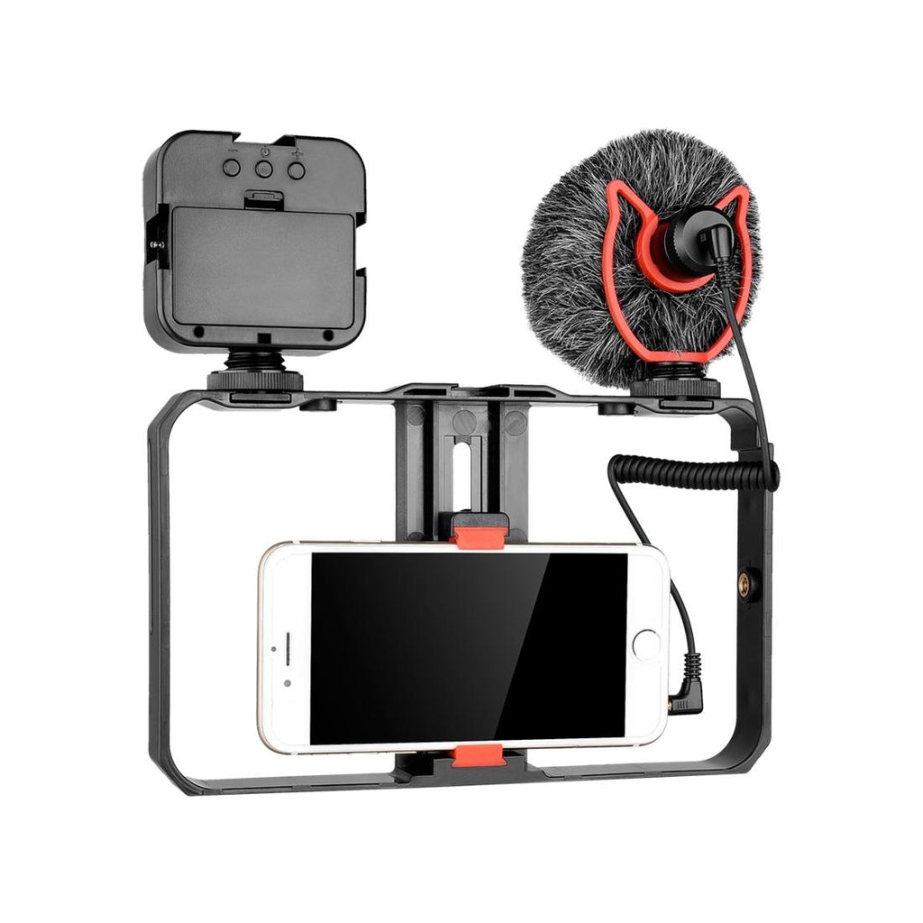 Vlogging Video Rig With Mic & Fill Light For Smartphone-1915197535190913024