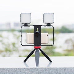 Vlogging Live Broadcast Led Selfie Light Video Rig With Smartphone Handle And Tripod-1915197654904737797
