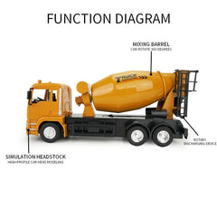 10-Ch Remote Control Mixer Truck - 2.4G Simulated Engineering Vehicle-1915197948124336132