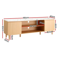 Artiss TV Cabinet Entertainment Unit Stand 180CM Pine White
