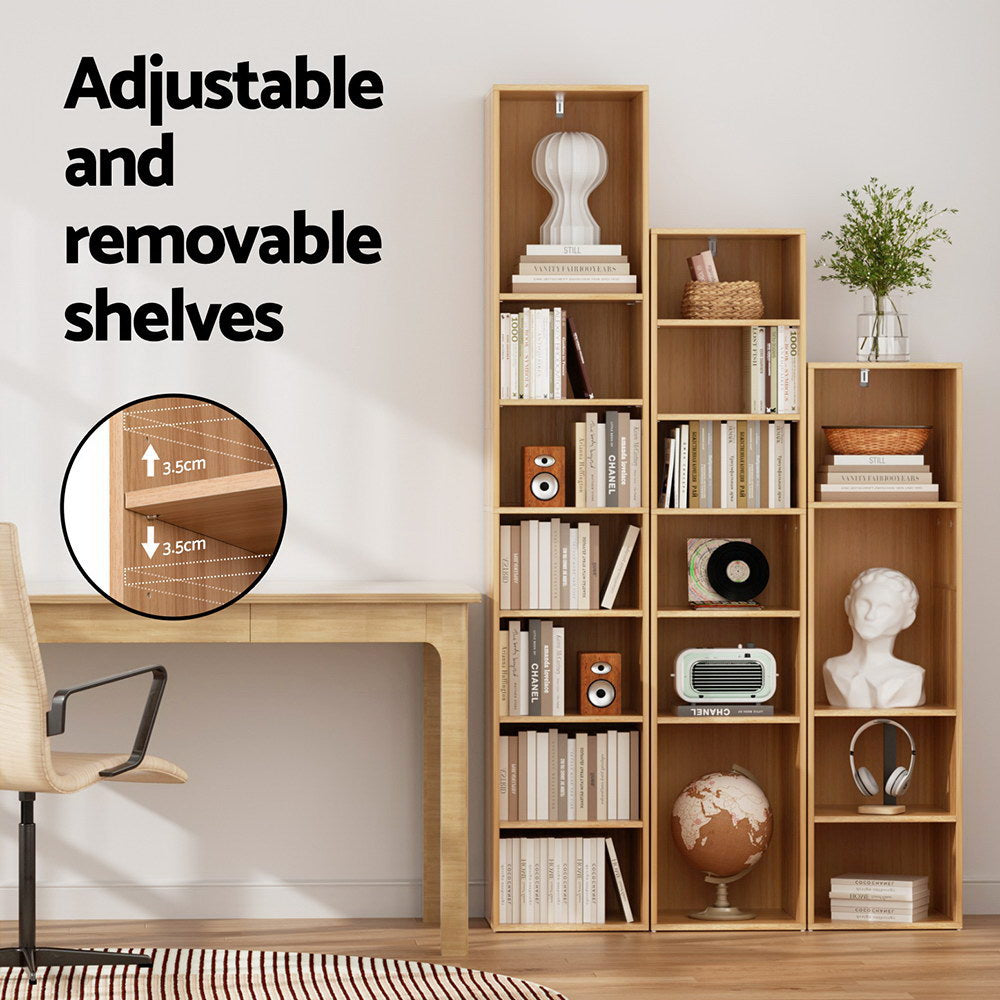Artiss Bookshelf 7 Tiers MILO Pine