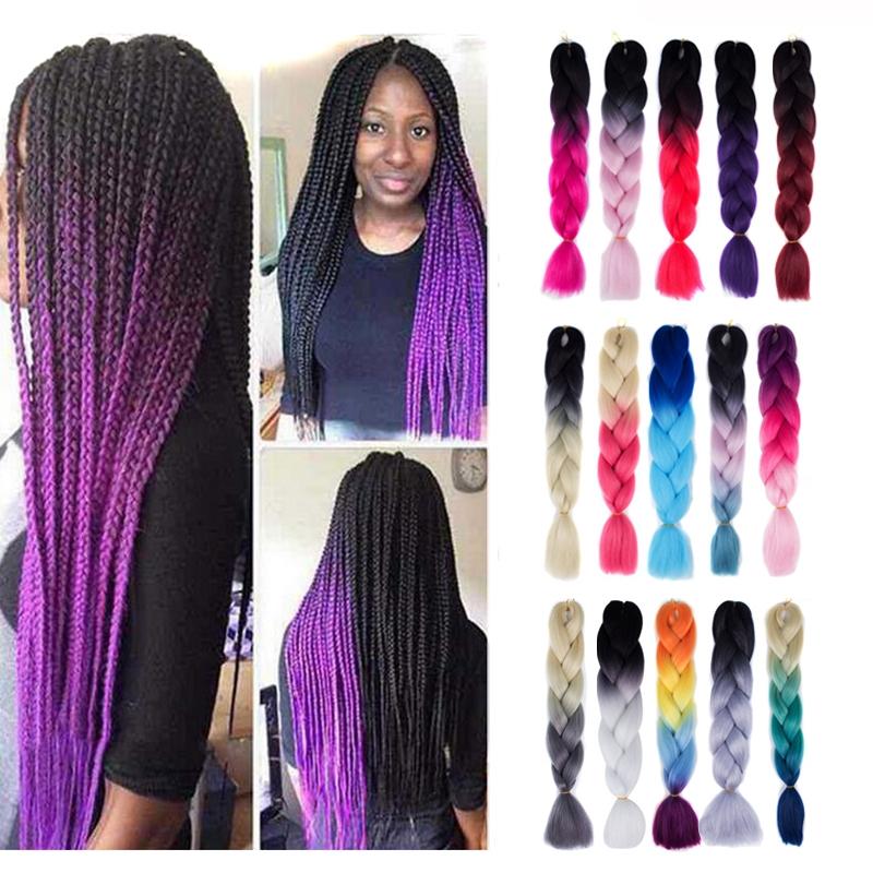 60Cm Gradient Braid Wig - Long Length-1915197708528914432