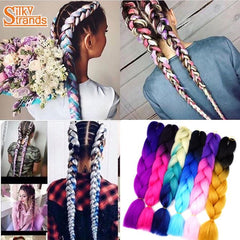 60Cm Gradient Braid Wig - Long Length-1915197708528914436