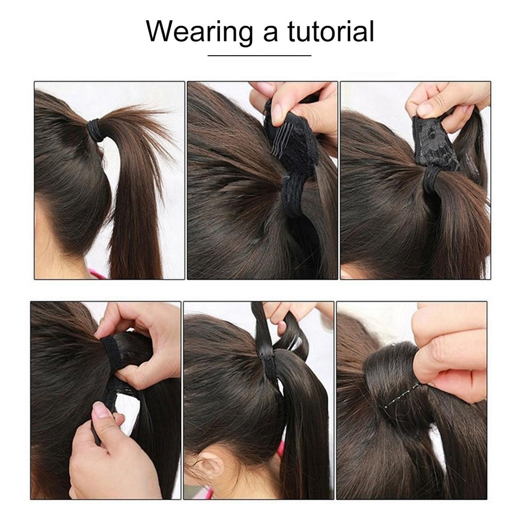 Long Straight Ponytail Wig With Invisible Bandage - 18M22-1915197550273630210