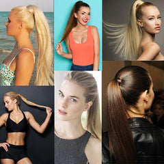 2H30 Straight Hair Invisible Bandage Wig Ponytail - Natural Look-1915197583714816003
