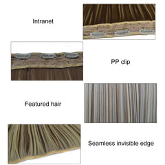 27H4 Long Straight Wig With Five Clips - Natural Look-1915197552291090434