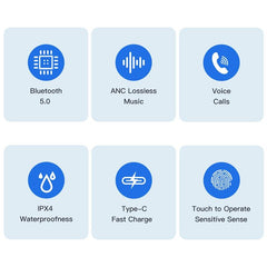 Waterproof Tws Headset With Anc & Charging Case - Ta1 Bluetooth V5.0-1915197596352253955