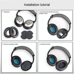 Soft Earmuff Headphone Jacket For Bose Qc2 / Qc15 / Ae2 / Qc25 - Dark Grey-1915197869162369029