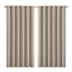 2x Blockout Curtains Panels 3 Layers Beige-1954802972160561152