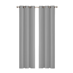 2x Blockout Curtains Panels 3 Layers Grey-1954802971111985152