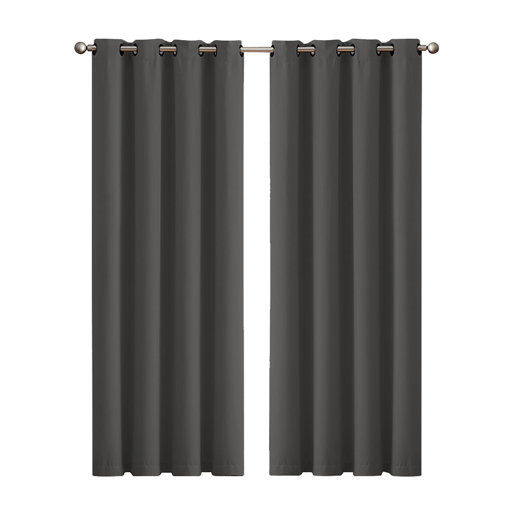 2x Blockout Curtains Panels 3 Layers Charcoal CD1003-132X213-GR-1954802970923241472