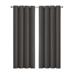 2x Blockout Curtains Panels 3 Layers Charcoal CD1003-132X213-GR-1954802970923241472