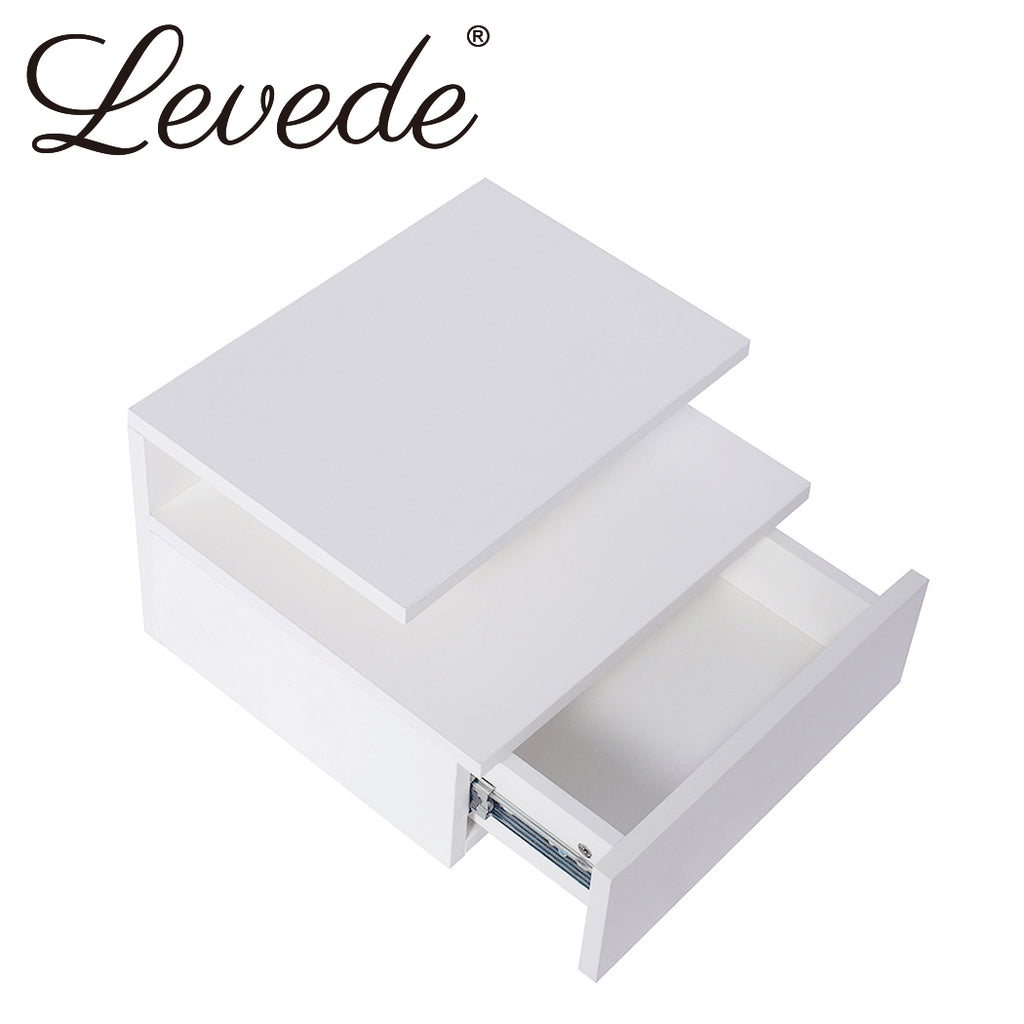 Levede 2x Bedside Tables Side Table White-1954802716639367169
