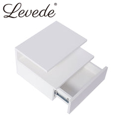 Levede 2x Bedside Tables Side Table White-1954802716639367169