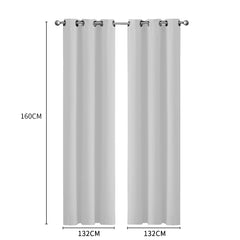 2x Blockout Curtains Panels 3 Layers Grey-1954802970348621826