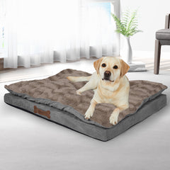 Dog Calming Bed Warm Soft Plush Comfy XL Khaki X-Large-1954802527987961862