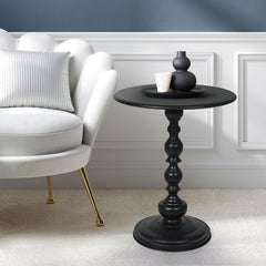 Levede Side Table Vintage End Round Black-1954802989973770246