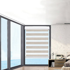 Marlow Blackout Zebra Roller Blind Curtains 60x210 Beige-1954802974706503686