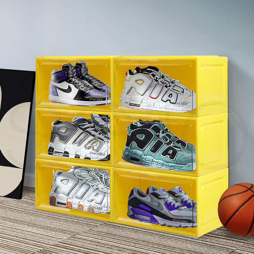 Stacked Sneaker Display Case 6x Clear Yellow-1954802602629795846