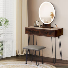 Levede Dressing Table LED Light Strip Brown-1954802443464347654