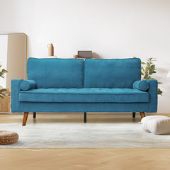 Levede Fabric Sofa Armchair 3 Seater Couch Blue 191cm Wide-1954802588826341382