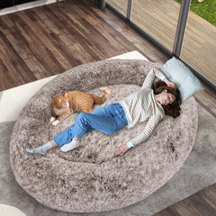 TheNapBed 1.8m Human Size Pet Bed Fluffy Brown-1954802555854917639