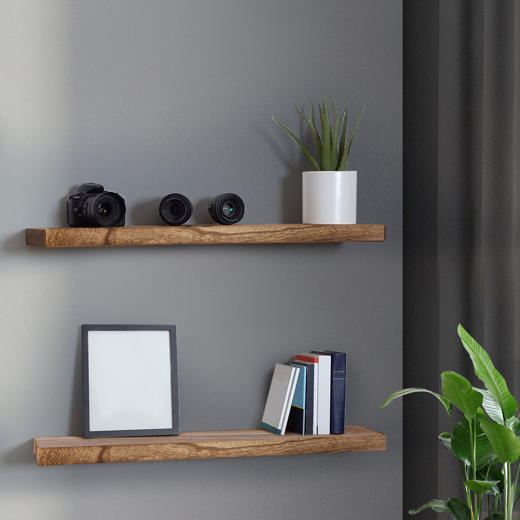 Levede 2 Pcs Floating Shelves Wall Mounted Medium-1954802947275755526