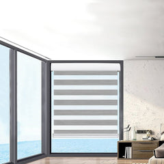 Marlow Blackout Zebra Roller Blind Curtains 120x210 Grey-1954802972978450438