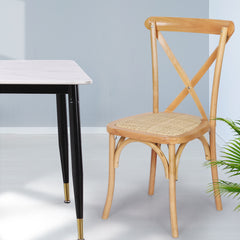 Levede 2X Dining Chairs Cross Back Chair-1954802378498772998