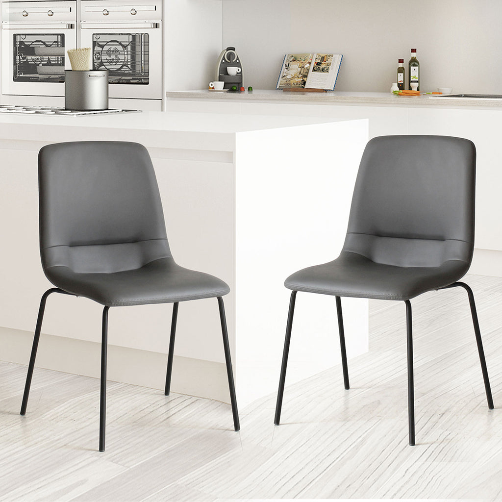 Levede Stackable Dining Chairs Kitchen Grey-1954802990997180422