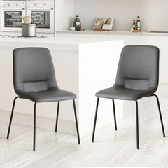 Levede Stackable Dining Chairs Kitchen Grey-1954802990997180422