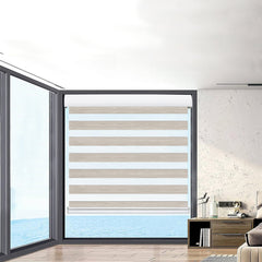 Marlow Blackout Zebra Roller Blind Curtains 180x210 Beige-1954802973817311238