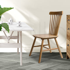 Levede 2x Dining Chairs Kitchen Windor Oak-1954802978275856390