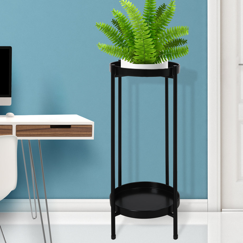 Levede 2 Tier Plant Stand Outdoor Indoor Black Large-1954802665653407751