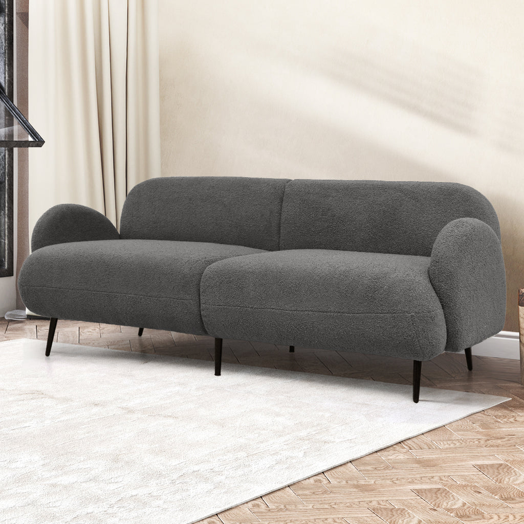 Levede Cloud Sofa 3 Seater Sherpa Fleece Beige-1954802386577002502