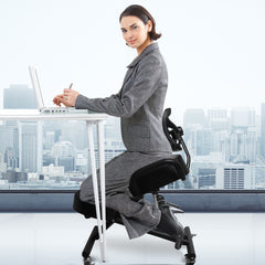 Levede Kneeling Chair Office Ergonomic Black-1954803011045953543