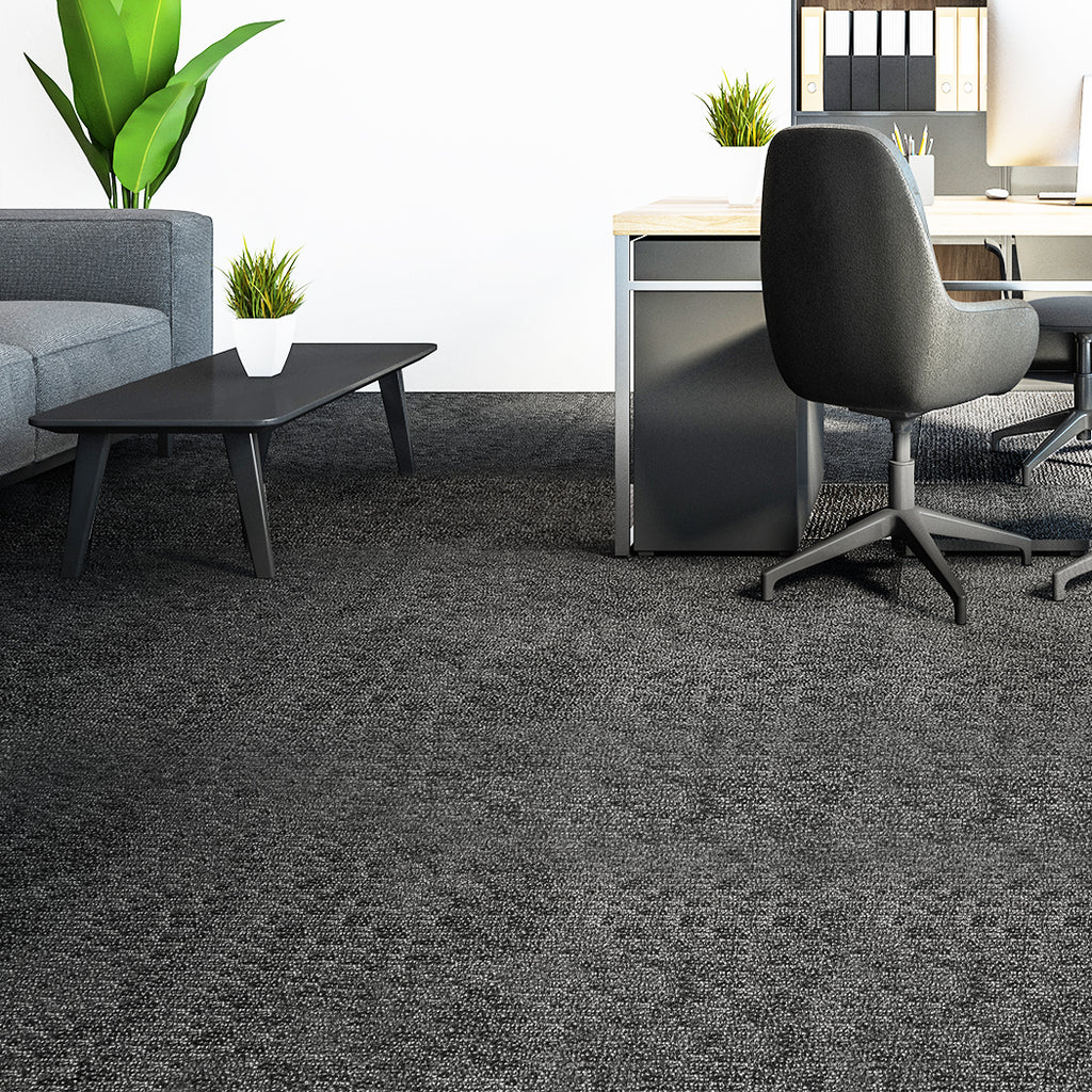 Marlow 20x Carpet Tiles 5m2 Box Heavy Black-1954802709639073799