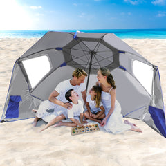 Mountview Beach Umbrella Outdoor Umbrellas Blue 2.33M-1954802645210370054