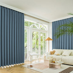 Marlow 2XBlockout Curtains Chenille 132x250 Blue-1954802975318872070