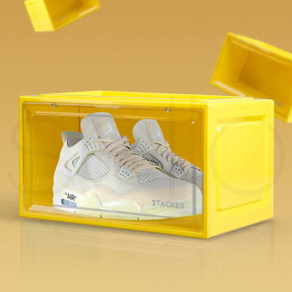 Stacked Sneaker Display Case Clear Shoe Yellow-1954802602273280006