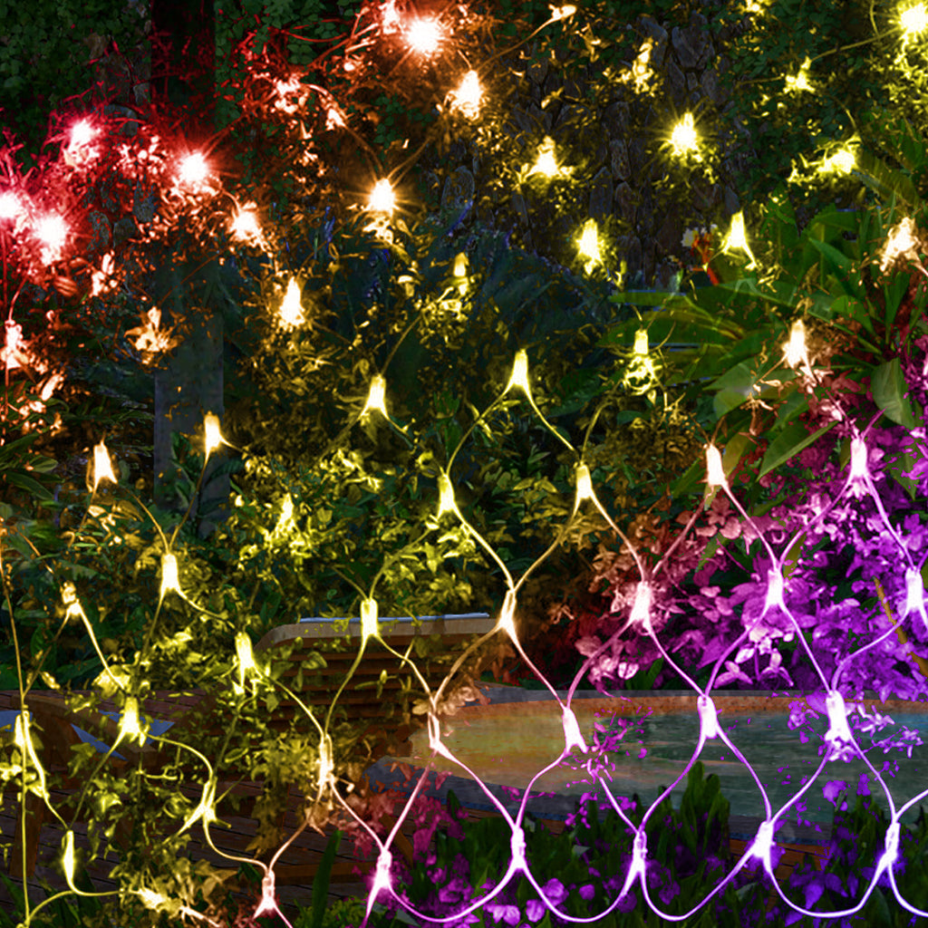 96LED Fairy String Lights Net Mesh Curtain Multi-Coloured-1954802505619738630