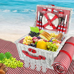 Picnic Basket Set Baskets 4 Person Wicker-1954802902455422982