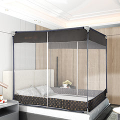 Dreamz Mosquito Bed Nets Foldable Canopy Square Grey-1954802841772232710