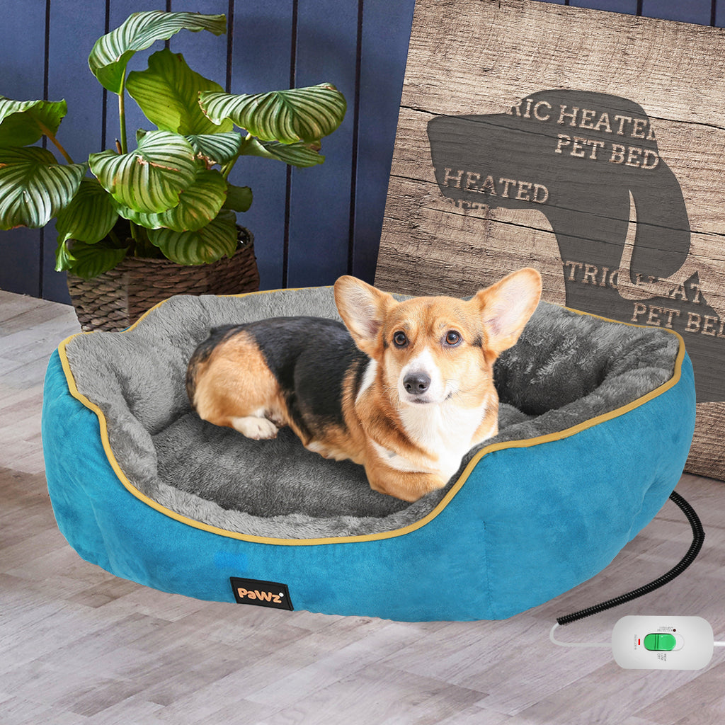 PaWz Electric Pet Heater Bed Heated S Blue Small-1954802543737573382