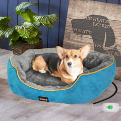 PaWz Electric Pet Heater Bed Heated S Blue Small-1954802543737573382