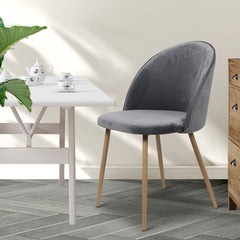 Levede 2x Dining Chairs Seat French Grey-1954802979244740614